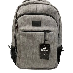 Matein Travel Laptop Backpack Heather Grey USB Charging Port Business Commuter
